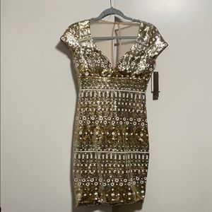Gold sequin dress